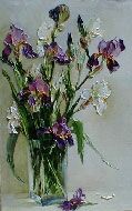 Still Life with Blue Irises in a Glass